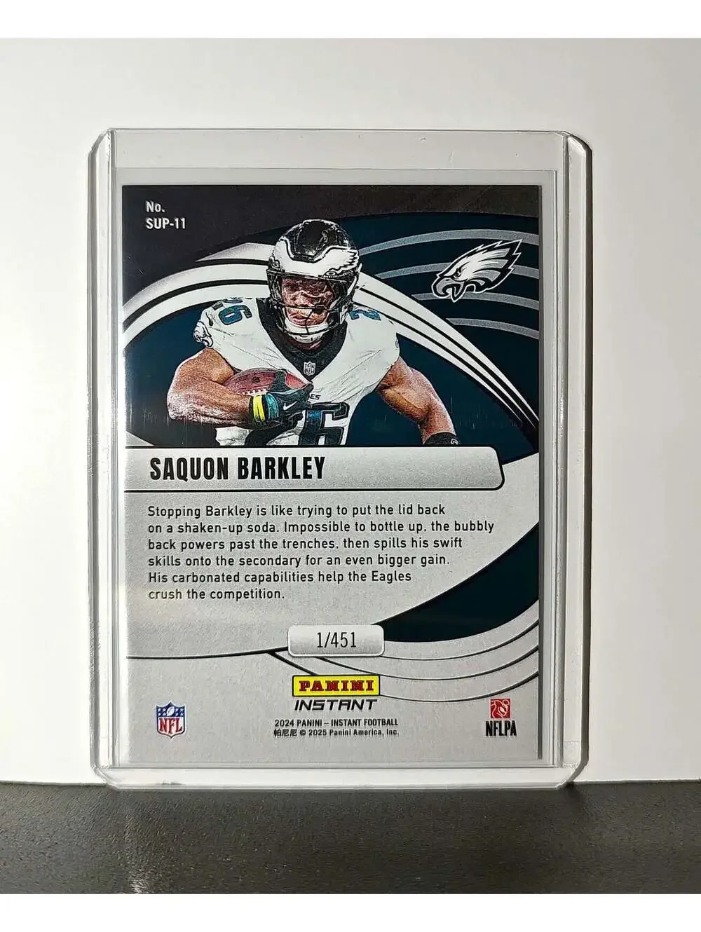 Saquon Barkley 2024 Panini Supernova NFL #11 Card Philadelphia Eagles 1/451